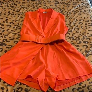 Belted Coral Blazer Onepiece
